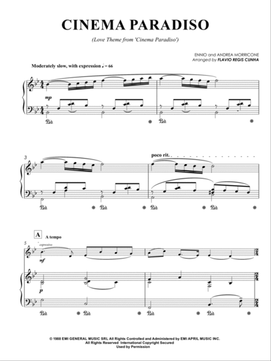 Cinema Paradiso - Love Theme from 'Cinema Paradiso' (for Flute and Piano accompaniment) image number null