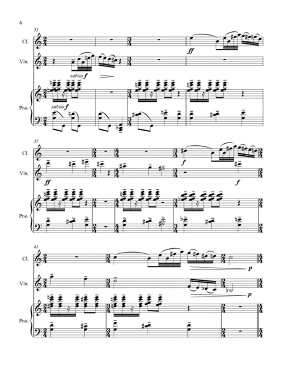 Jazz, Lightning and Paradise B-Flat Clarinet scores gallery preview page 6