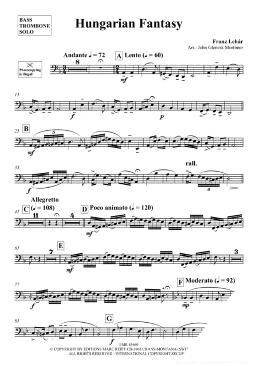 Hungarian Fantasy Bass Trombone scores gallery preview page 3