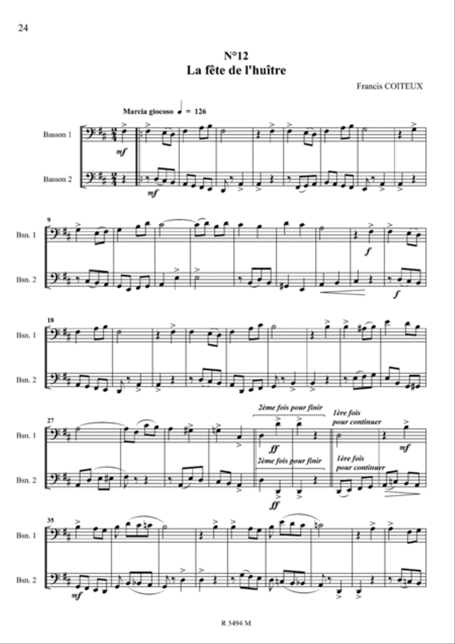 Jeux de plage à marée basse 12 duos pour bassons Bassoon scores gallery preview page 13