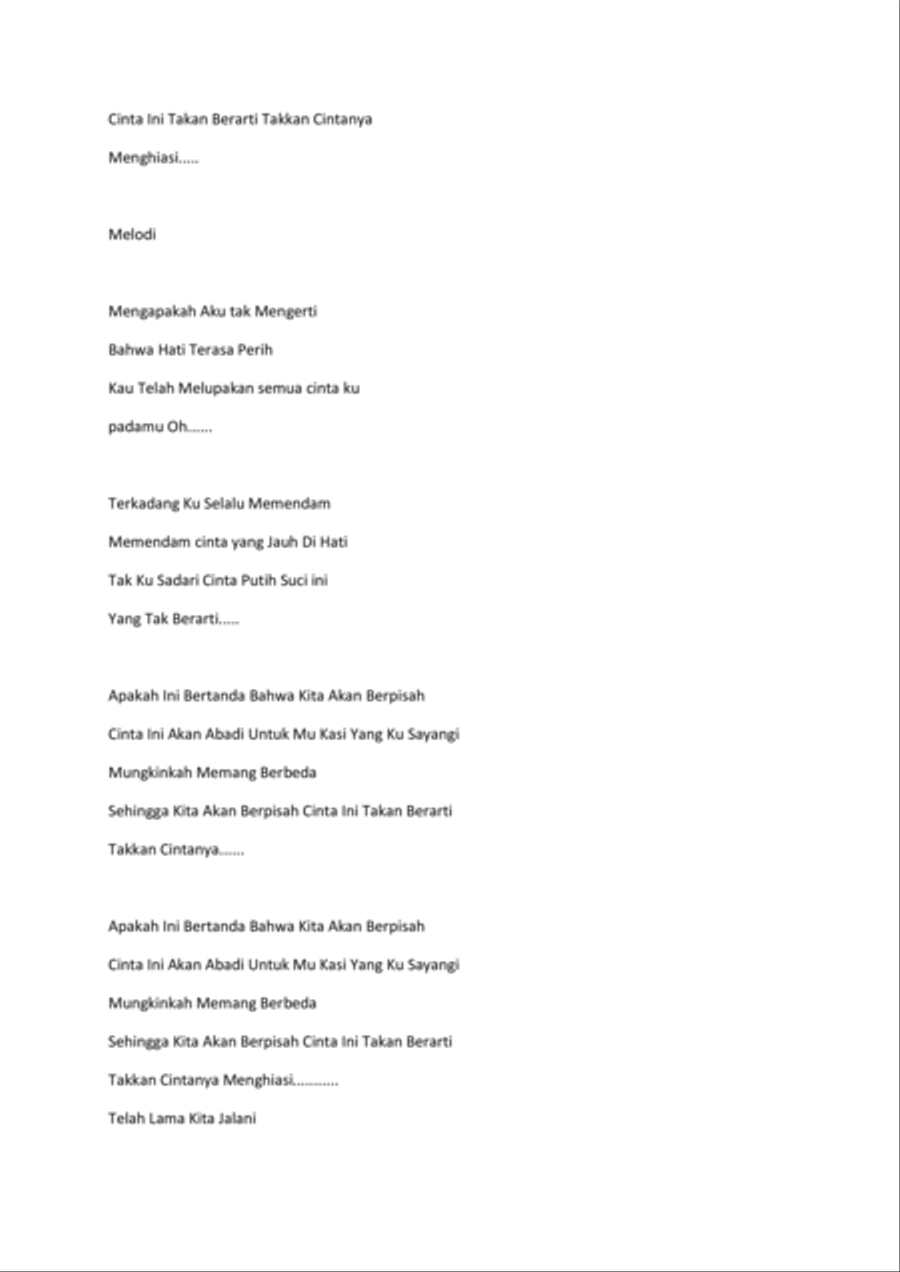 cinta ini tak berarti High Voice scores gallery preview page 2