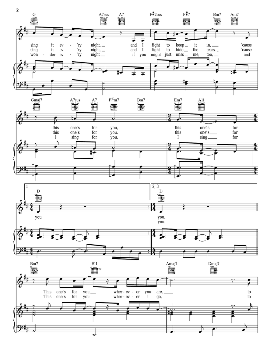This One's For You Piano, Vocal, Guitar scores gallery preview page 2