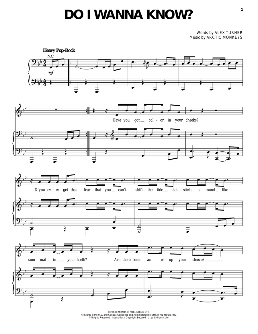 Do I Wanna Know? Acoustic Guitar scores gallery preview page 1
