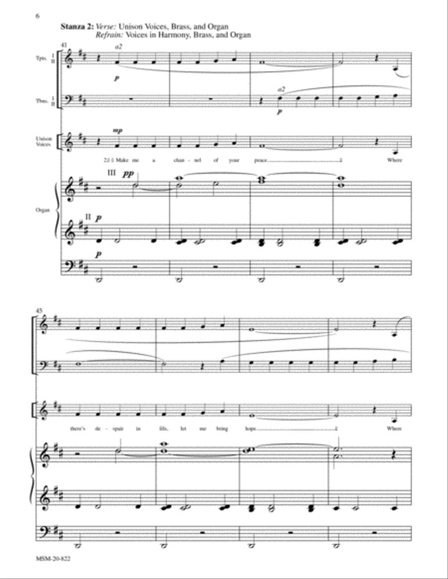 Make Me a Channel of Your Peace (Prayer of St. Francis) Choir scores gallery preview page 5