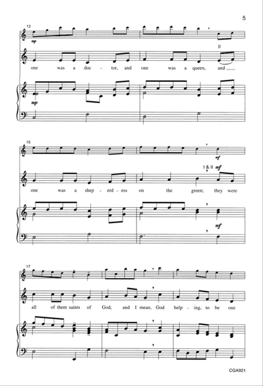 I Sing a Song of the Saints of God Choir scores gallery preview page 5