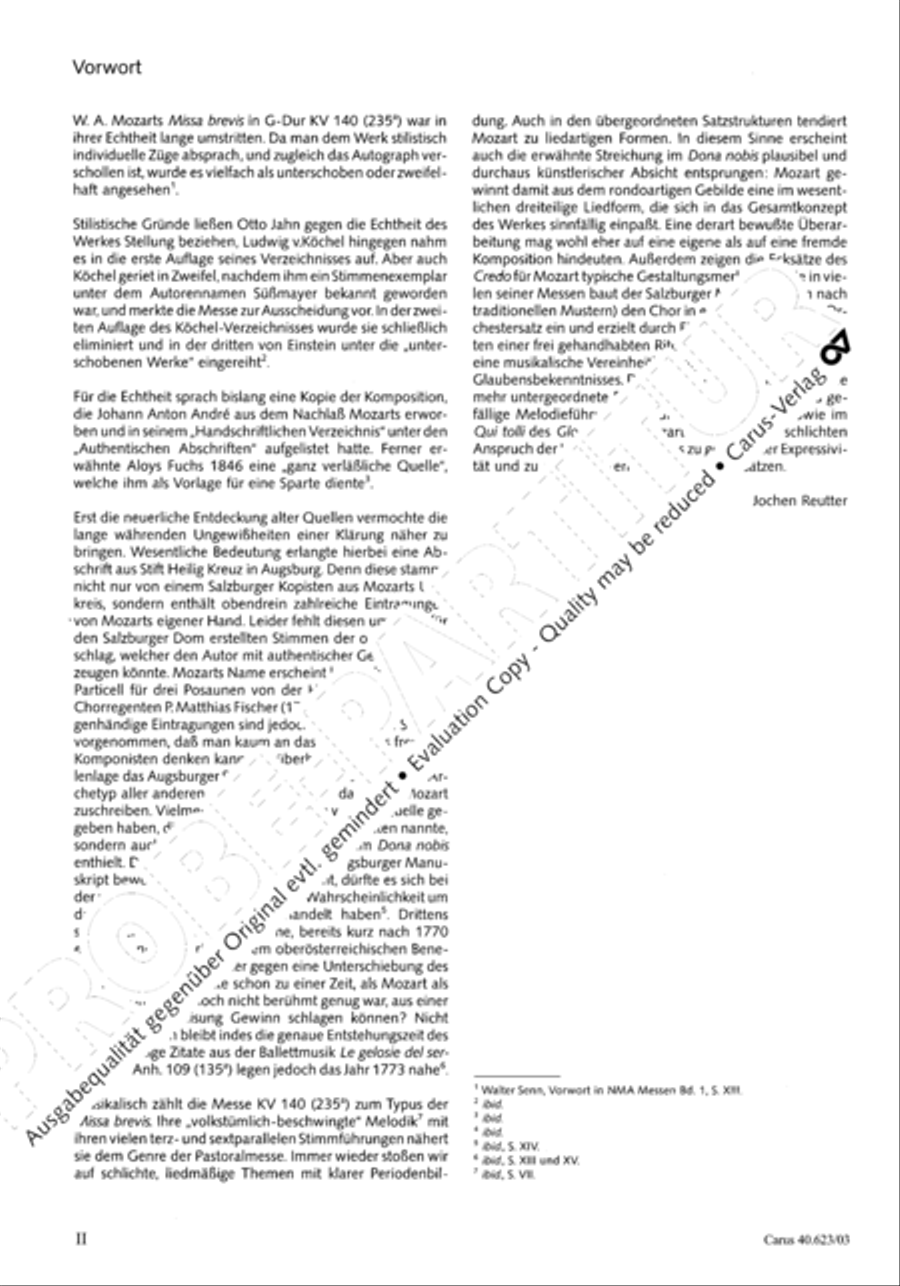 Missa brevis in G major 4-Part scores gallery preview page 3