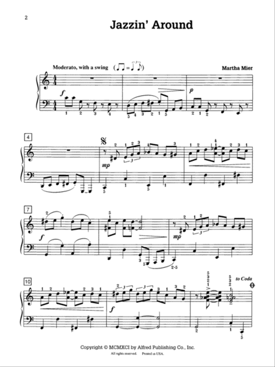 Jazzin' Around Piano Solo scores gallery preview page 2