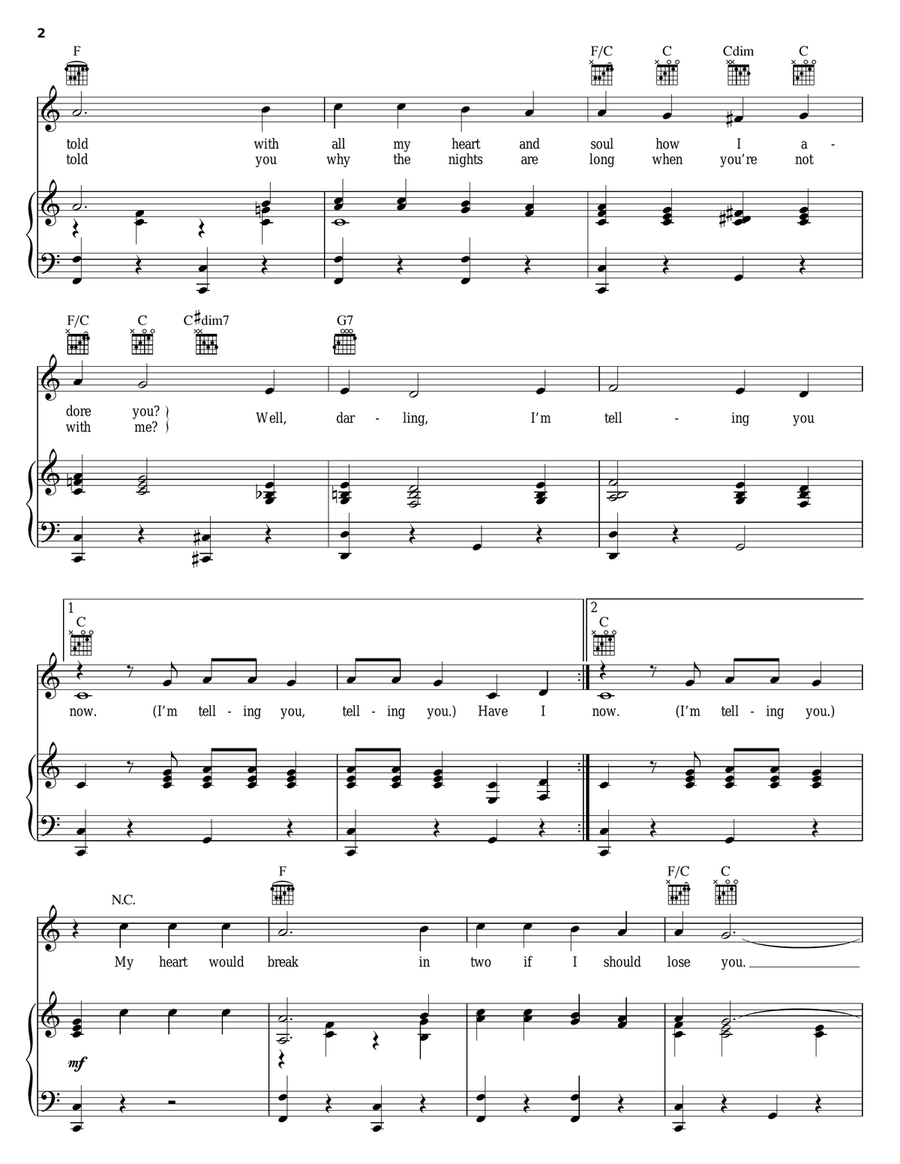 Have I Told You Lately That I Love You Piano, Vocal, Guitar scores gallery preview page 2