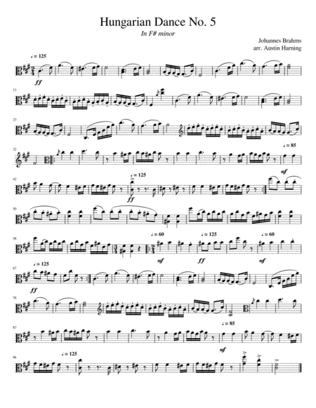 Hungarian Dance No. 5, for Solo Viola image number null