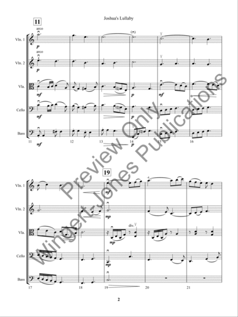 Joshua's Lullaby (Score) String Orchestra scores gallery preview page 5