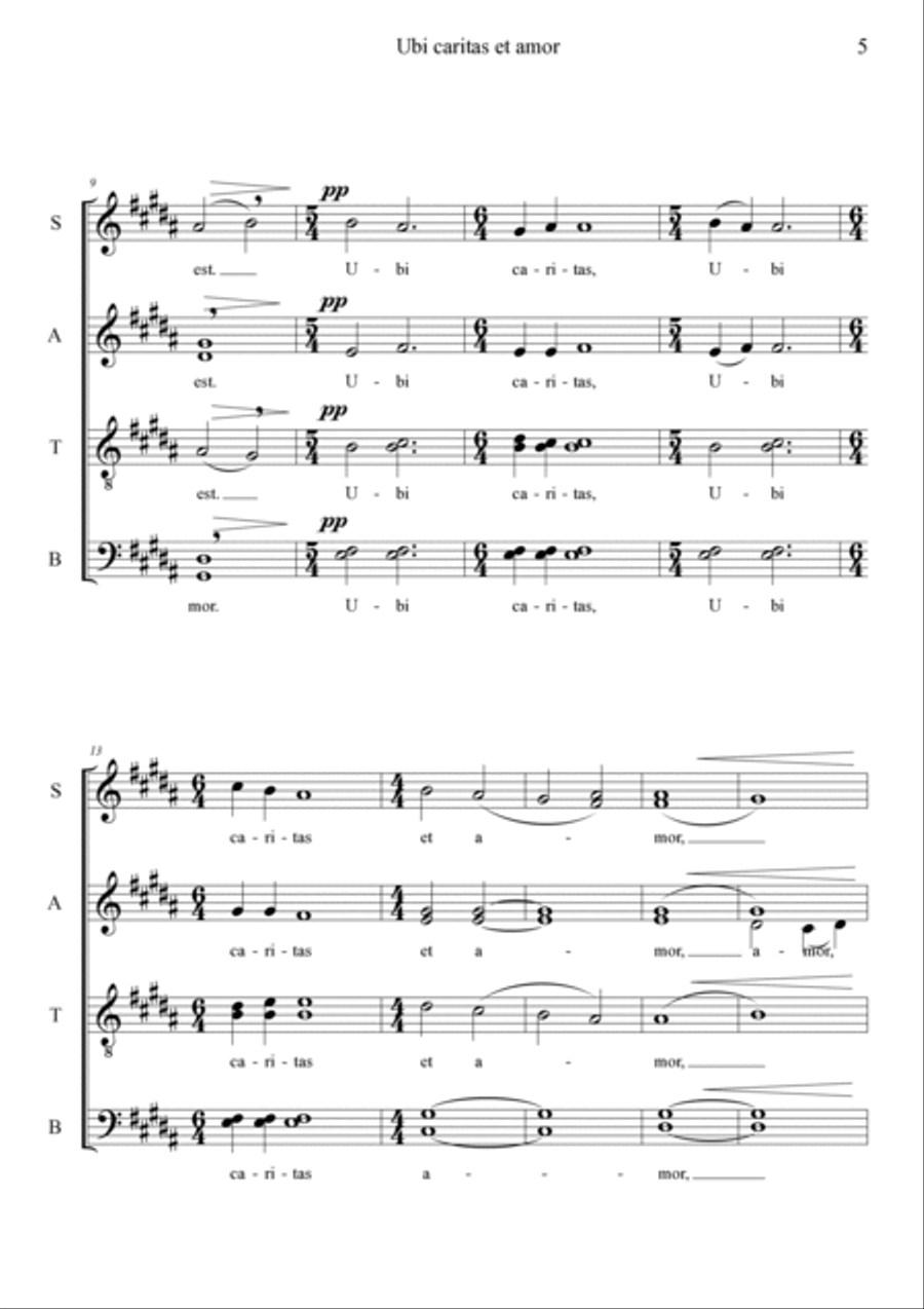 Ubi caritas et amor Ubi caritas et amor Divisi scores gallery preview page 5