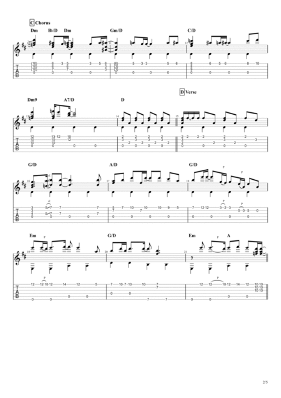 The Fool On The Hill Guitar Tablature scores gallery preview page 3