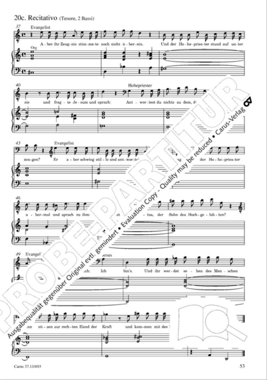 Markuspassion. Werkausgabe Reihe 1, Bd. 7 (Homilius) 4-Part scores gallery preview page 60