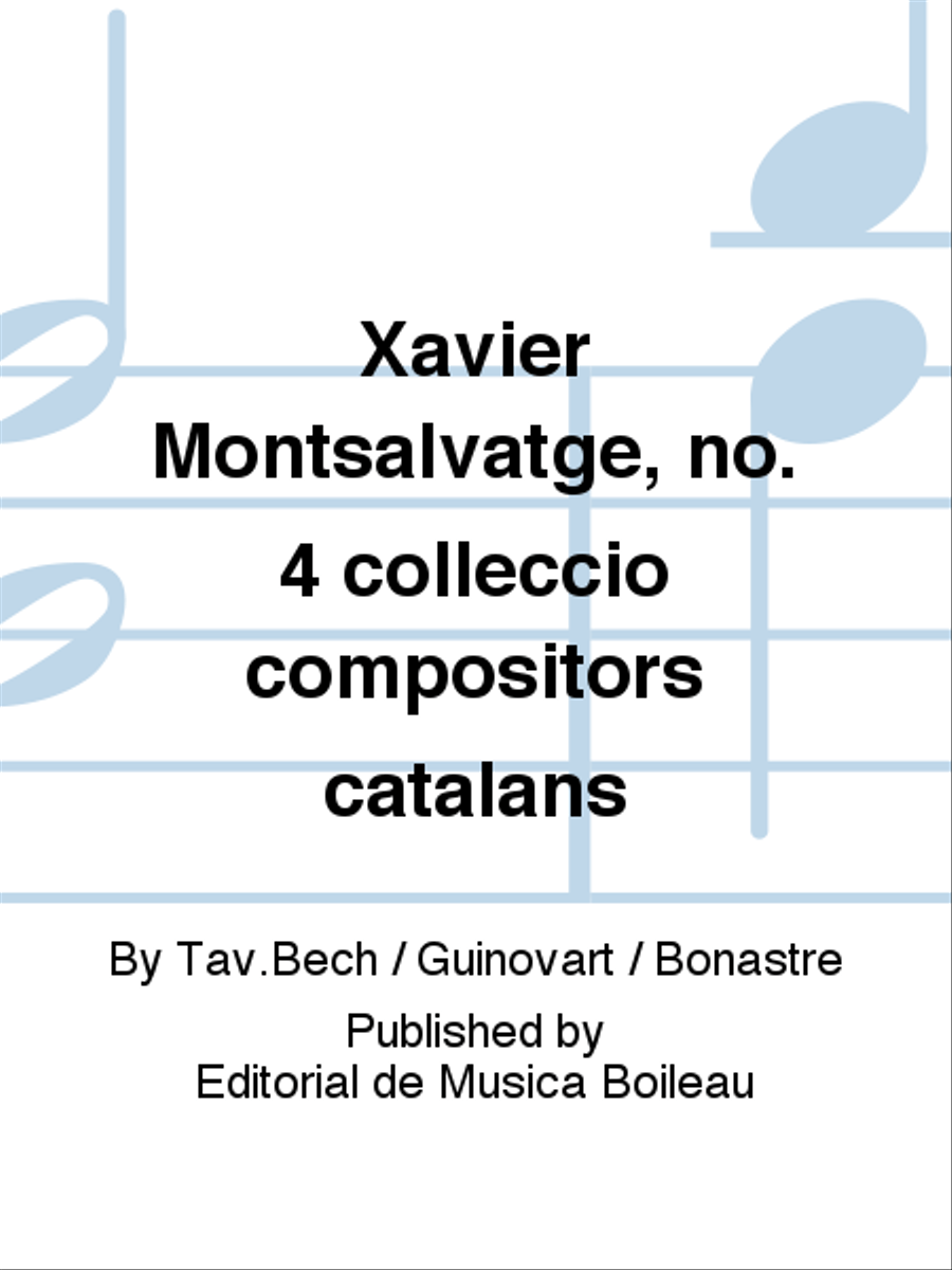 Xavier Montsalvatge, no. 4 colleccio compositors catalans Biographies scores gallery preview page 1