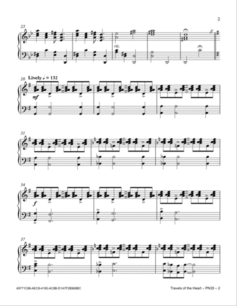Travels Of The Heart Travels Of The Heart Piano Solo scores gallery preview page 3