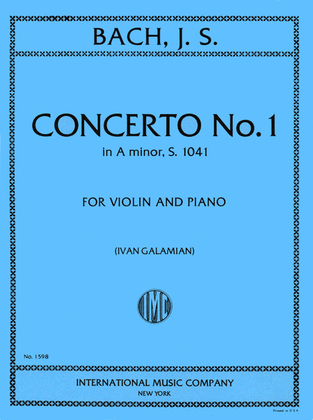 Book cover for Concerto No. 1 in A minor, BWV 1041