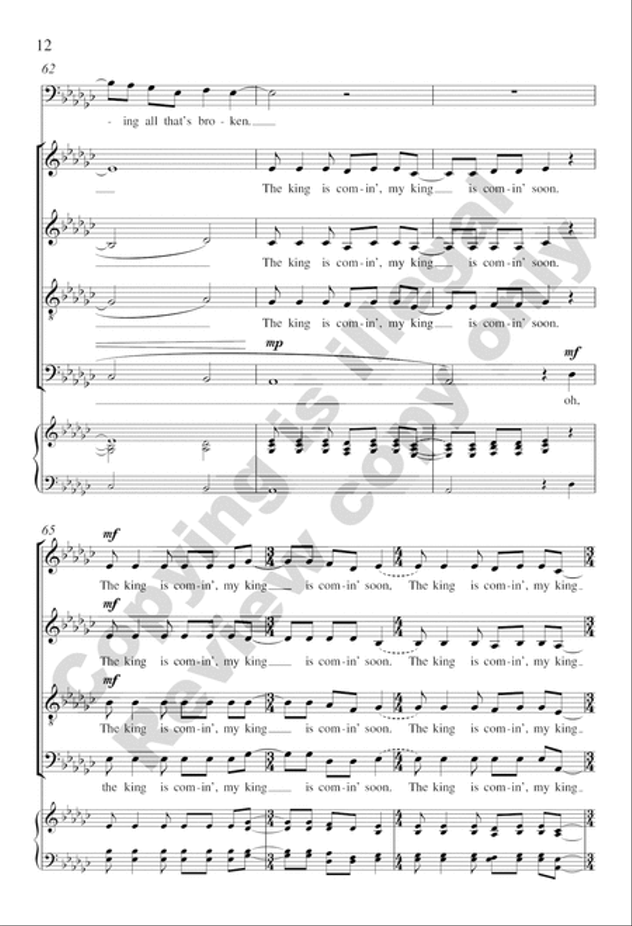 My King Is Comin' Soon 4-Part scores gallery preview page 11