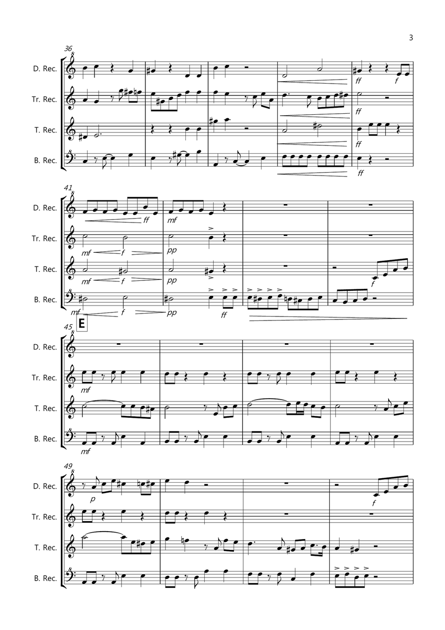 Tasty Tango for Recorder Quartet Recorder scores gallery preview page 3