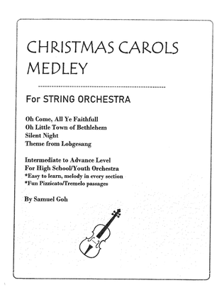 Book cover for Christmas Carols Medley for String Orchestra--Oh Come, All Ye Faithfull-Oh Little Town of Bethlehem-