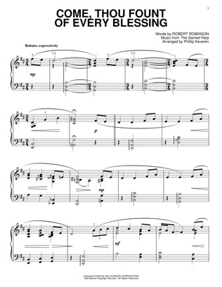 Book cover for Come, Thou Fount of Every Blessing [Jazz version] (arr. Phillip Keveren)