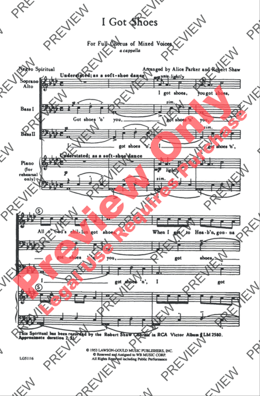 I Got Shoes 4-Part scores gallery preview page 15