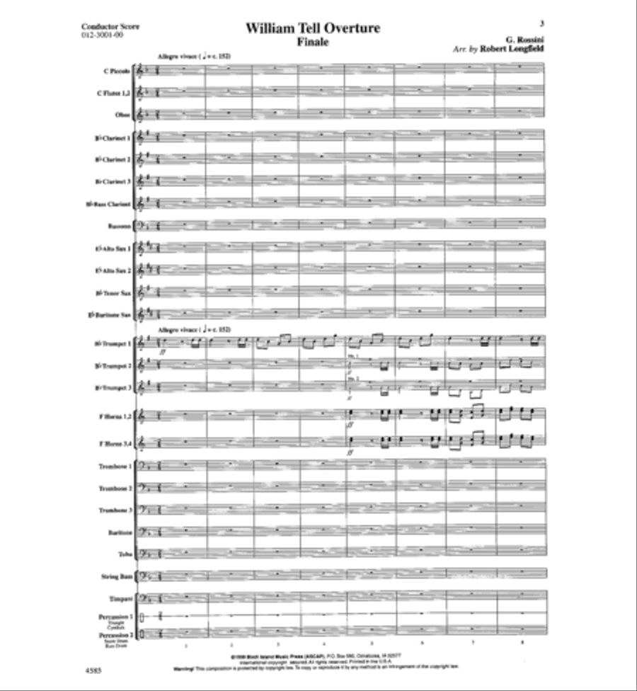 William Tell Overture Concert Band scores gallery preview page 2