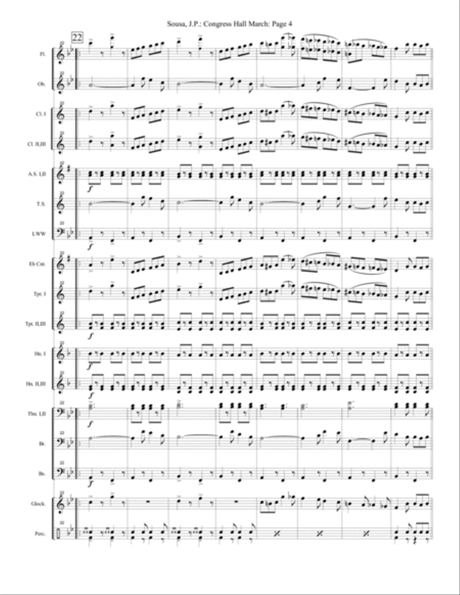 Congress Hall March - Extra Score Concert Band scores gallery preview page 4