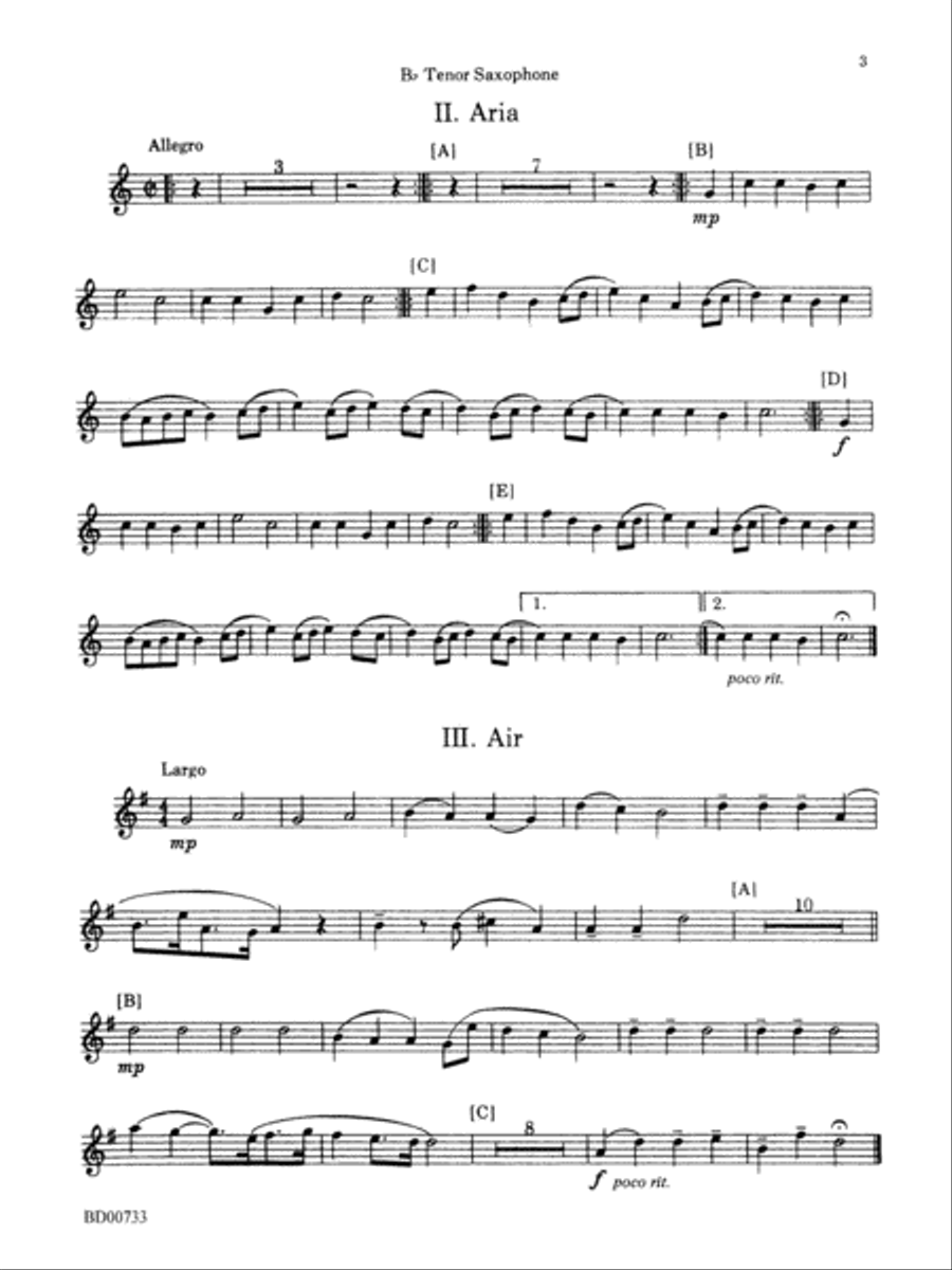 Water Music Suite: B-flat Tenor Saxophone Concert Band scores gallery preview page 3