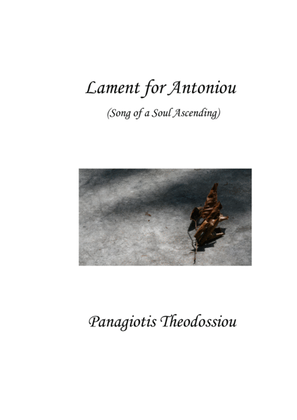 Book cover for "Lament for Antoniou" for alto flute solo
