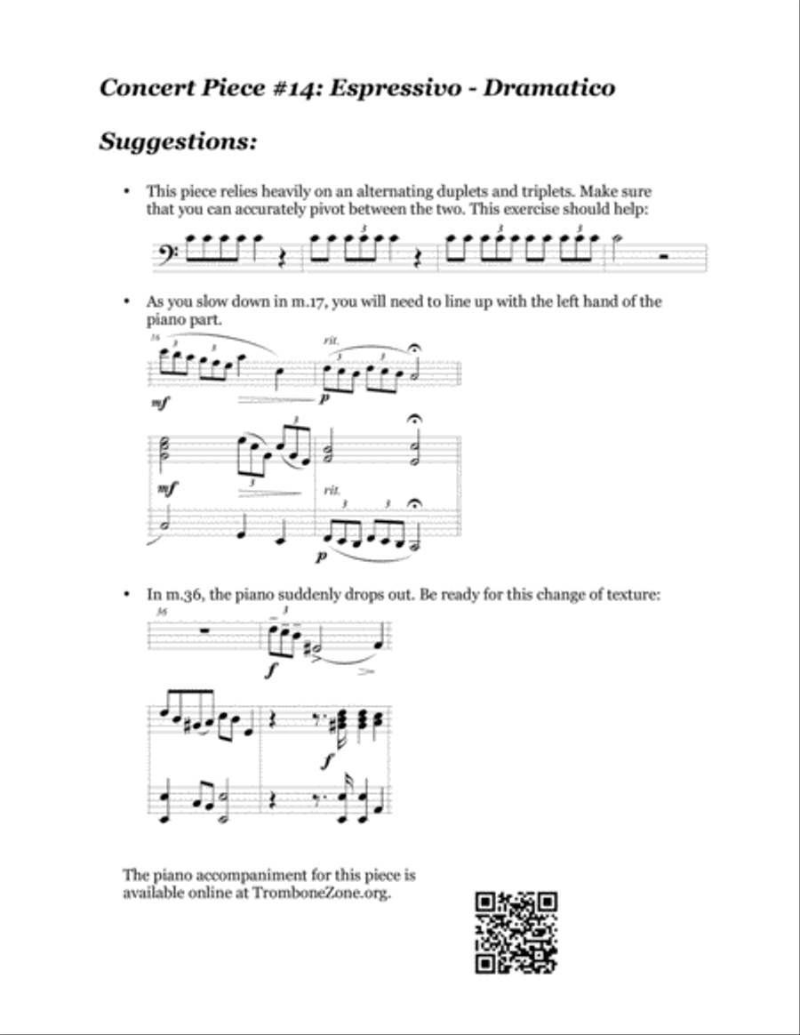 Concert Piece #14: Espressivo – Dramatico Trombone Solo scores gallery preview page 3