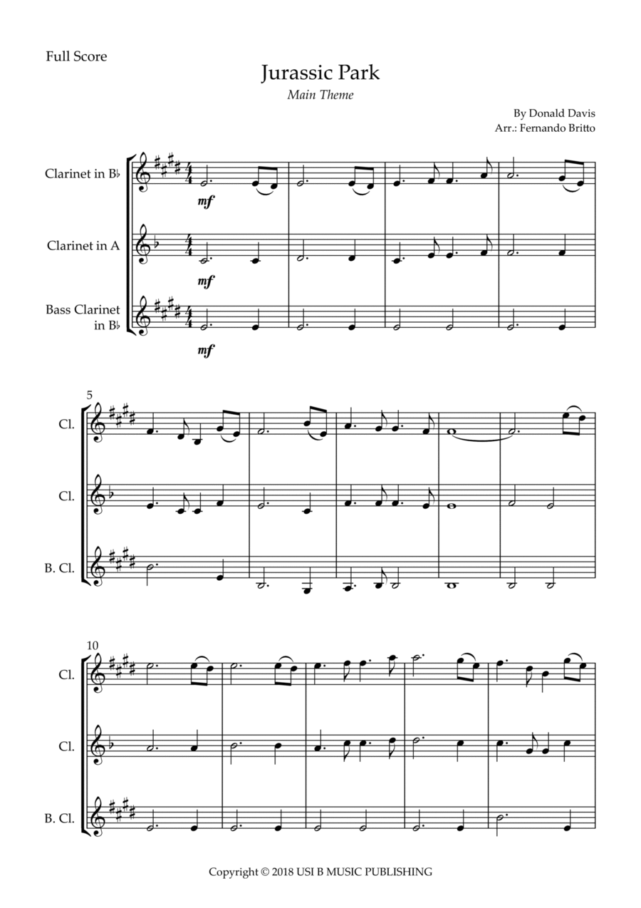 Jurassic Park Iii Woodwind Trio scores gallery preview page 1