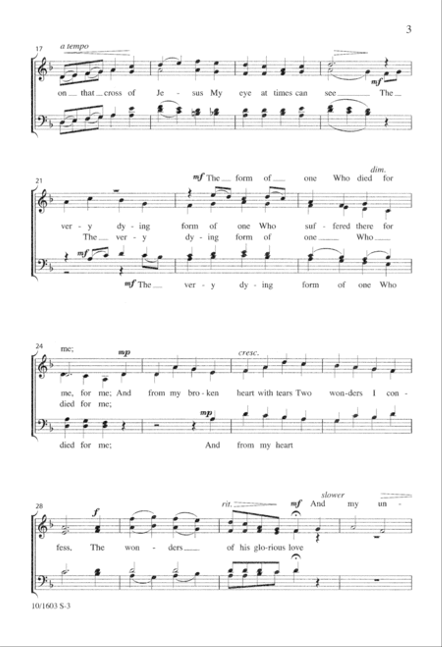 Beneath the Cross of Jesus 4-Part scores gallery preview page 3