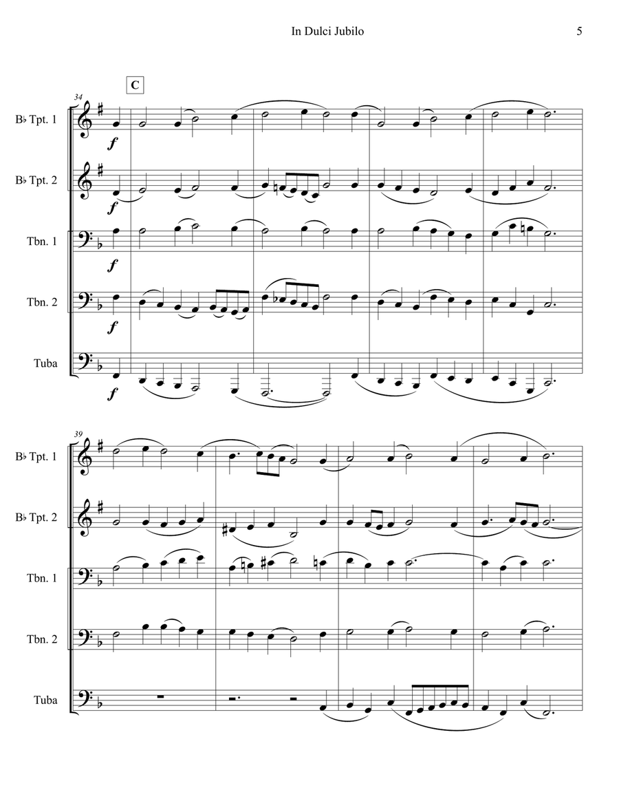 In Dulci Jubilo : Brass Quintet Brass Quintet scores gallery preview page 5