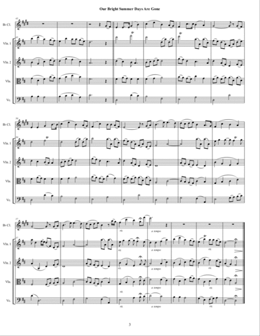 Our Bright Summer Days Are Gone Small Ensemble scores gallery preview page 3