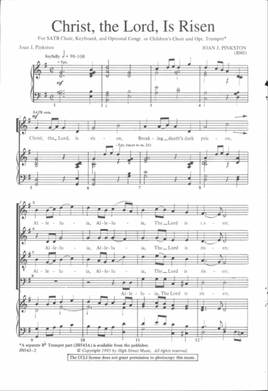 Christ, the Lord, Is Risen 4-Part scores gallery preview page 2