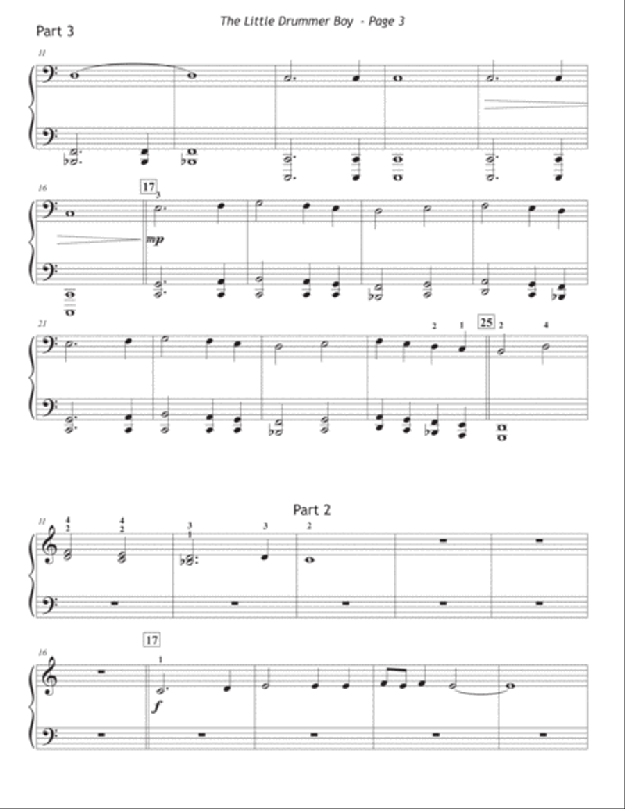 The Little Drummer Boy Piano Trio scores gallery preview page 4