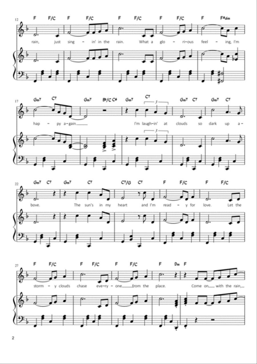 Singin' In The Rain Voice scores gallery preview page 2