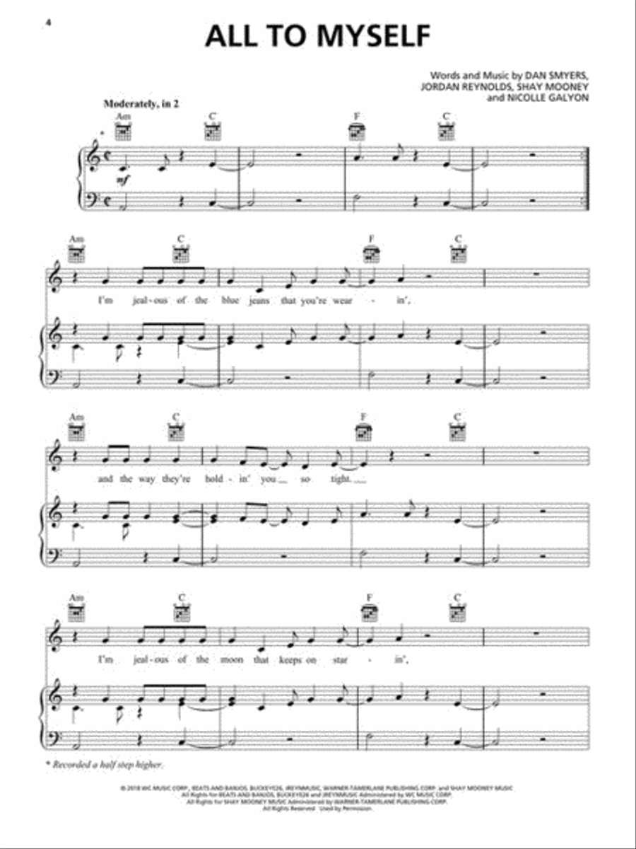 Top Country Hits of 2019 2020 by Various Piano Vocal Guitar