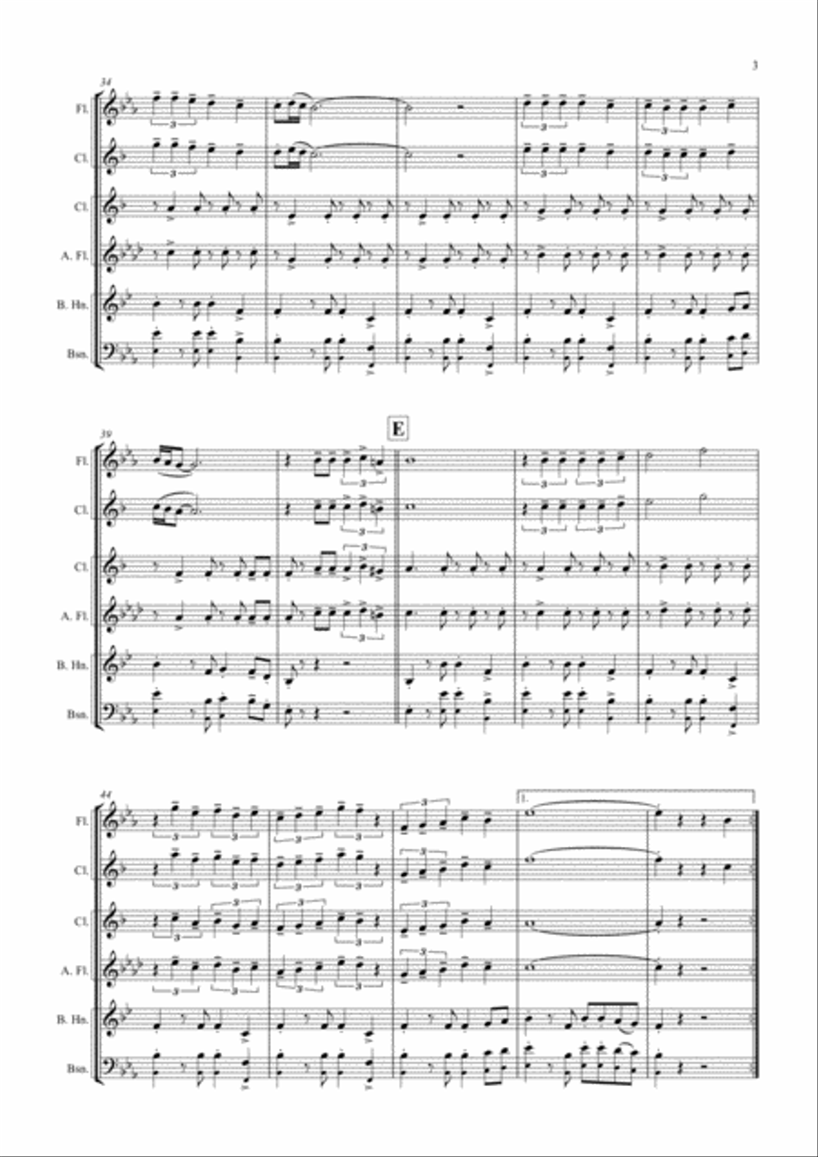 La Paloma - Spanish Habanera - Wind Trio Woodwind Trio scores gallery preview page 3