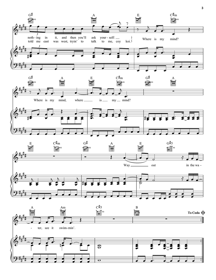Where Is My Mind? Acoustic Guitar scores gallery preview page 3