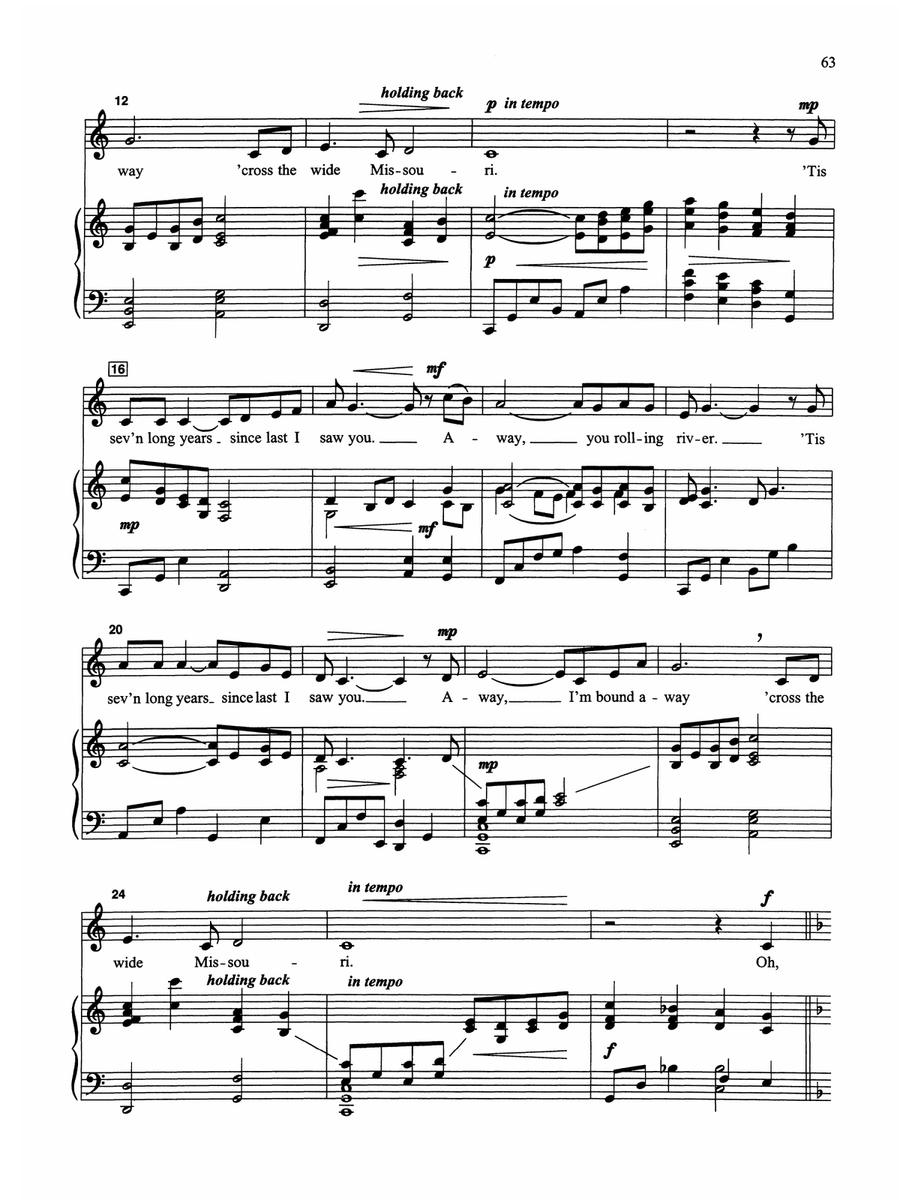 Shenandoah - Piano/Vocal Solo (Medium Low) Piano, Vocal scores gallery preview page 2