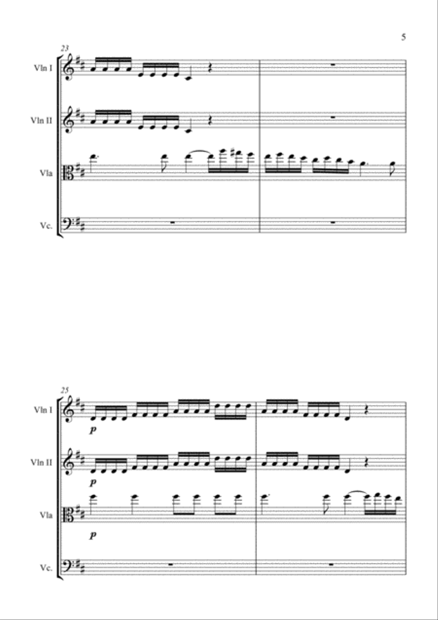Handel: Let The Bright Seraphim for String Quartet - Score and Parts Handel: Let The Bright Seraphim for String Quartet - Score and Parts String Quartet scores gallery preview page 5