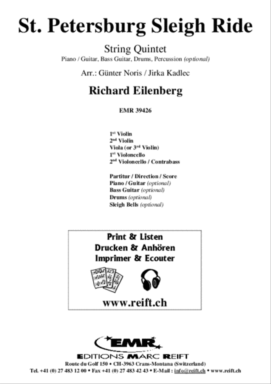 St. Petersburg Sleigh Ride String Quintet scores gallery preview page 2