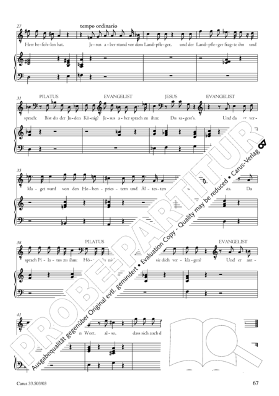 Passion according to St. Matthew (Passions-Musik nach dem Evangelisten Matthaus) SSATB scores gallery preview page 68