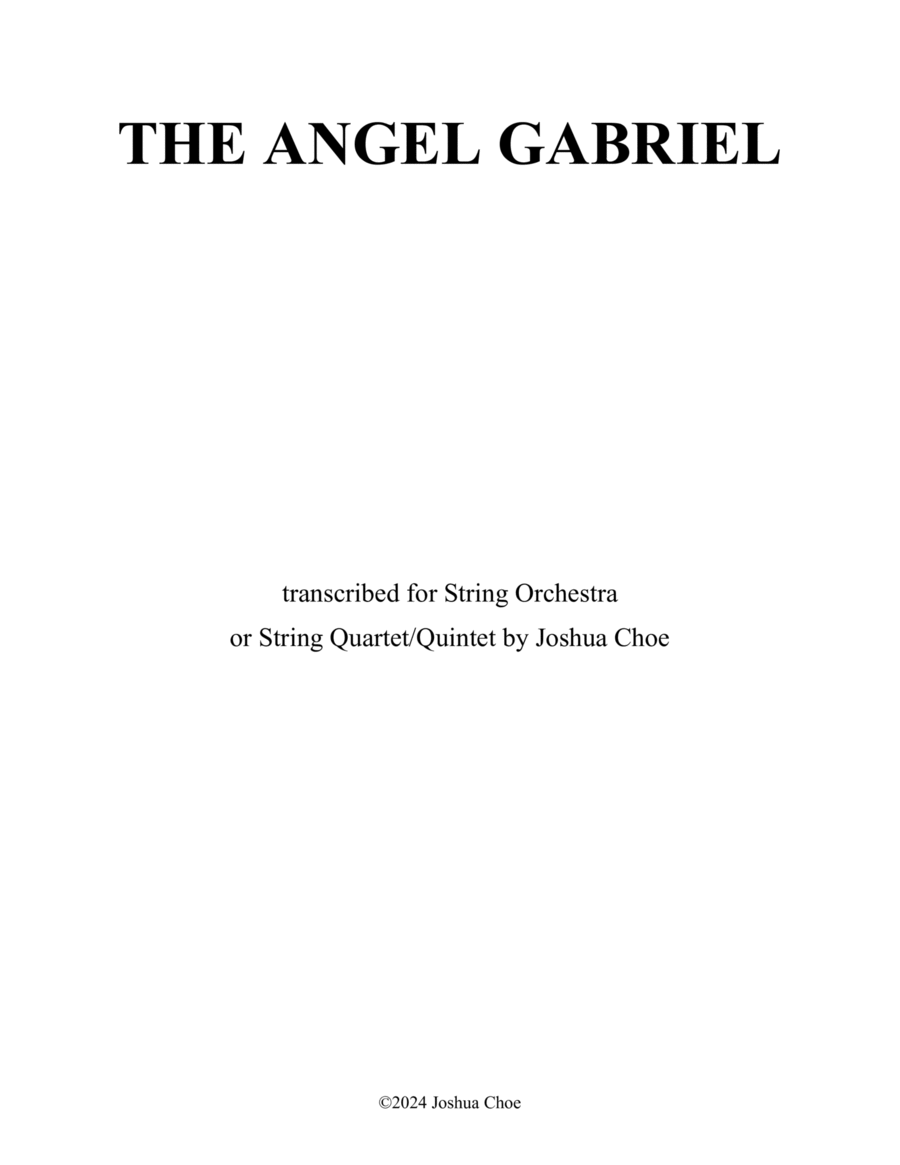 The Angel Gabriel from Heaven Came (in g minor) image number null