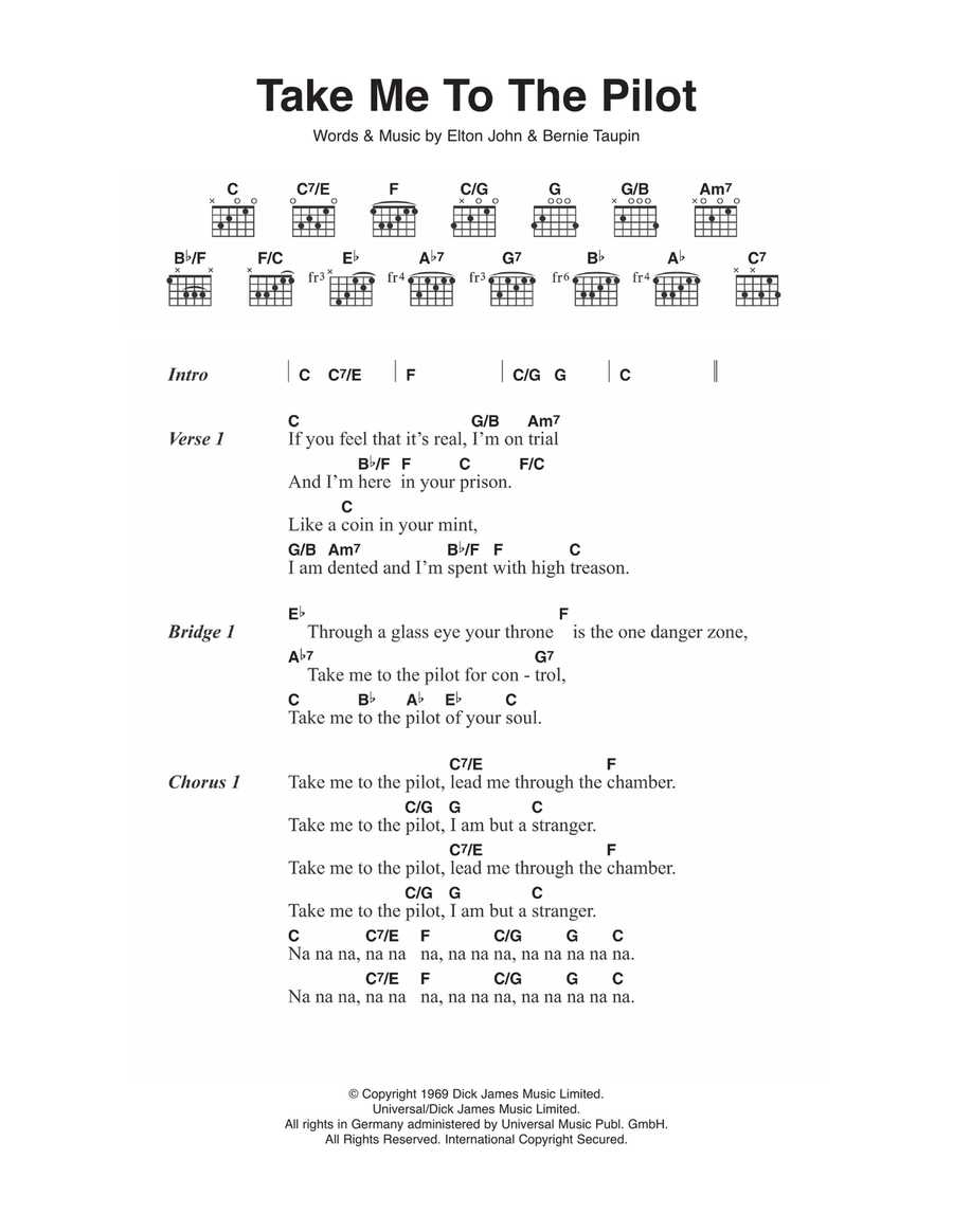 Take Me To The Pilot Acoustic Guitar scores gallery preview page 1