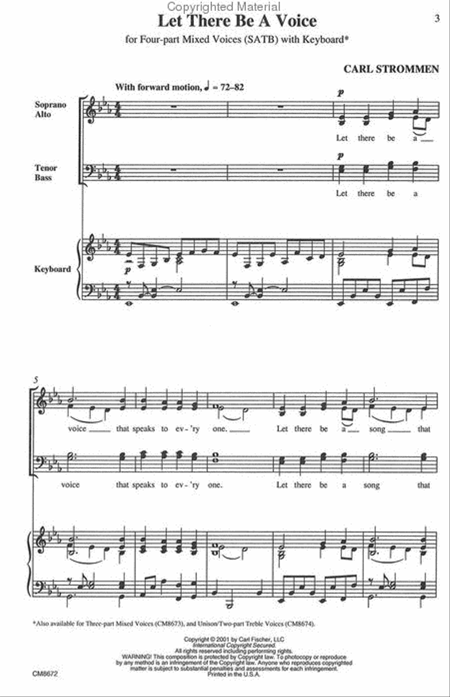 Let There Be A Voice 4-Part scores gallery preview page 2
