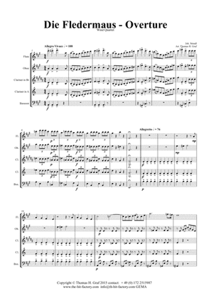 Die Fledermaus - J. Strauss - Overture - Wind Quartet