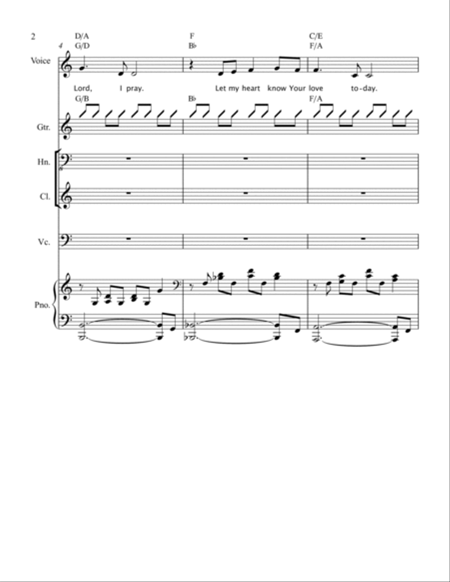 Prayer (Song For Nicole) Small Ensemble scores gallery preview page 2