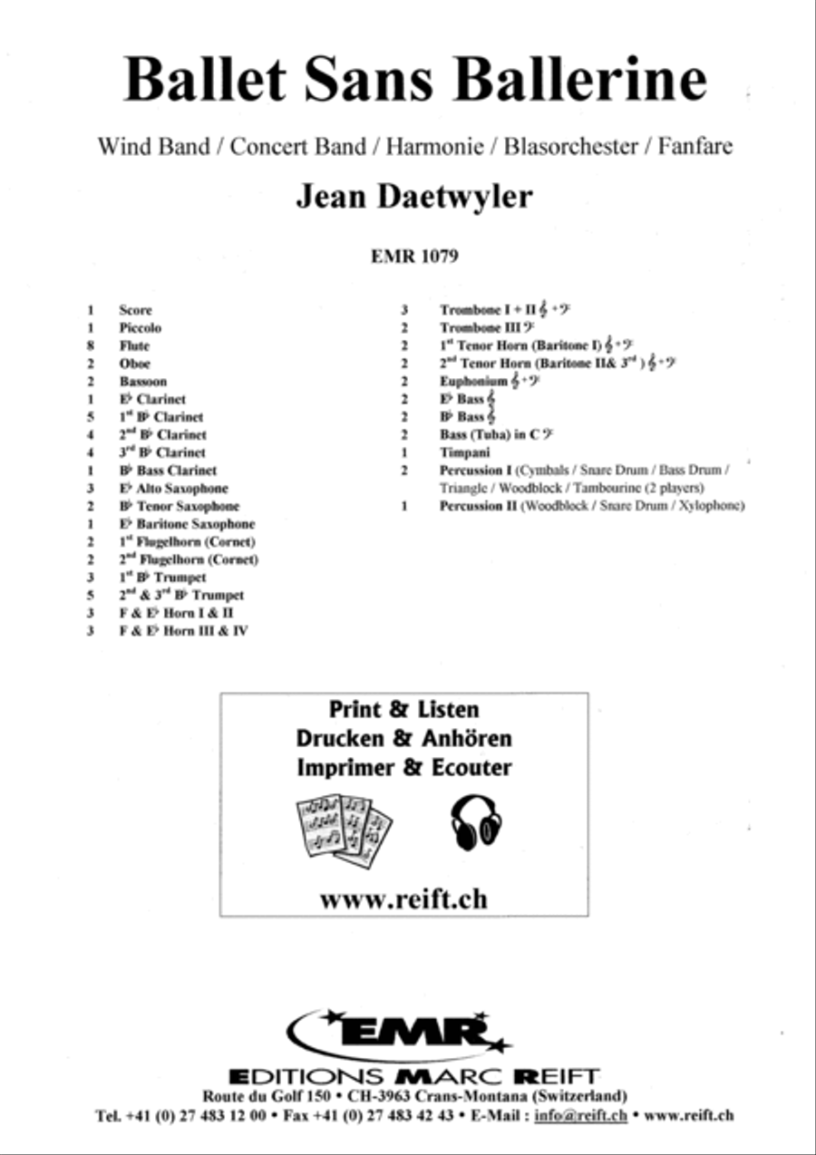 Ballet sans Ballerine Concert Band scores gallery preview page 2